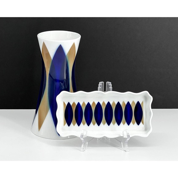 Sargadelos from Spain Modern Vase and Tray Set - Picture 1 of 10